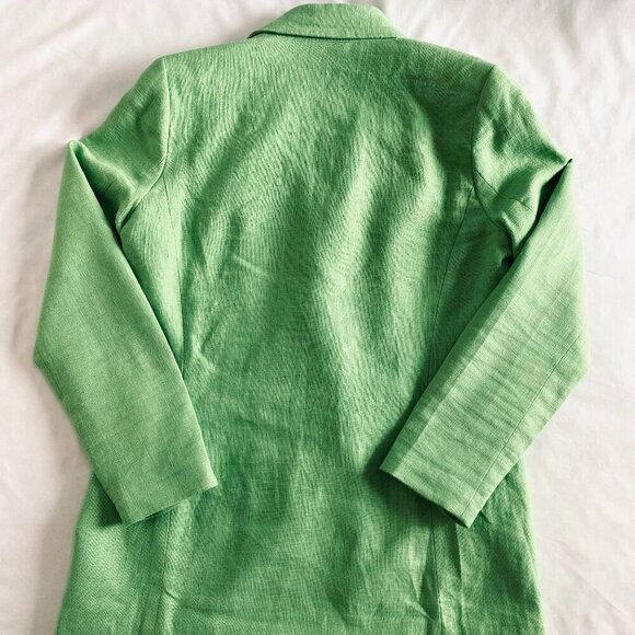 House of Harlow 1960 green linen double breasted blazer Womens Small luxury - Picture 6 of 11